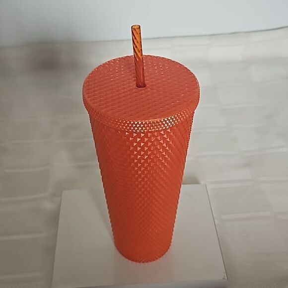 Starbucks Studded Cold Cup Venti Tumbler 24oz Orange - Picture 4 of 16